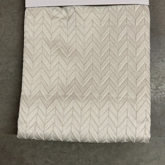 DKNY 50 x 84 Spire Jacquard Window Curtains Drapes Geometric Beige Off White - Picture 2 of 6